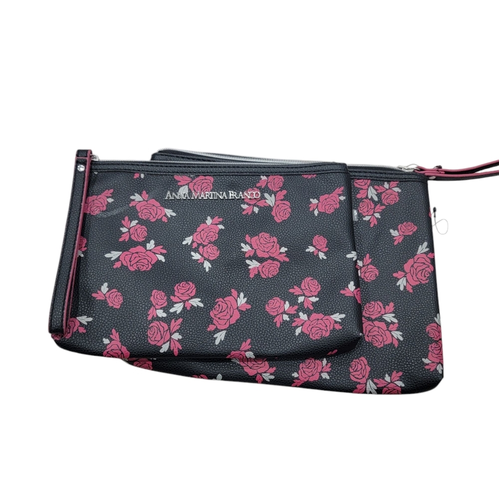 Anna Martina Franco Make up Bag Cosmetic Case Floral Pouches Travel Acce…